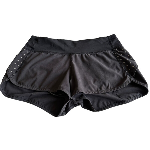 Lululemon Speed Up Short Black Polka Dot Reflective Running Shorts Womens Size 4 - Picture 3 of 13